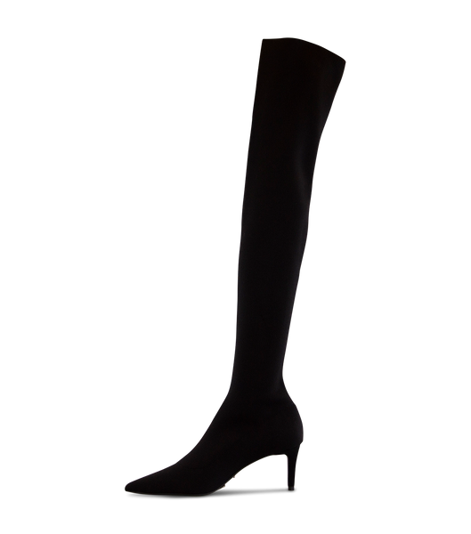 Black Tony Bianco Gracie Black Sock Knit 6.5cm Stiletto Boots | EZAVG99683