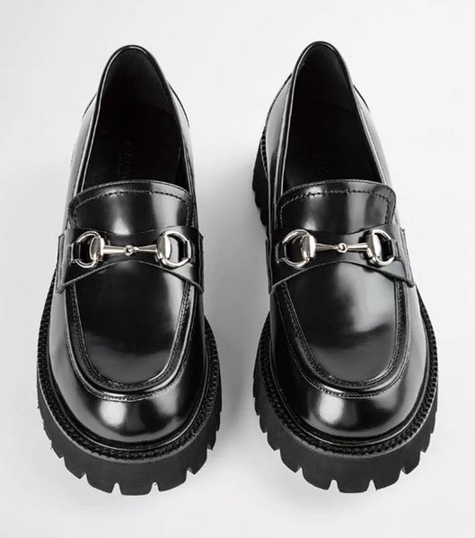 Black Tony Bianco Greer Black Hi Shine 4cm Loafers | GZAEC31806