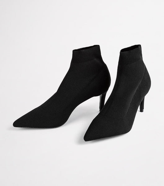 Black Tony Bianco Gwen Black Sock Knit 6.5cm Ankle Boots | AZADF55260