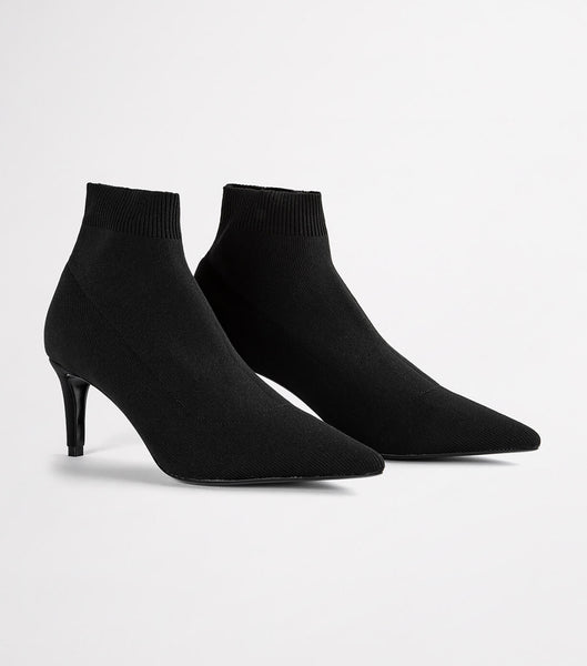 Black Tony Bianco Gwen Black Sock Knit 6.5cm Ankle Boots | AZADF55260