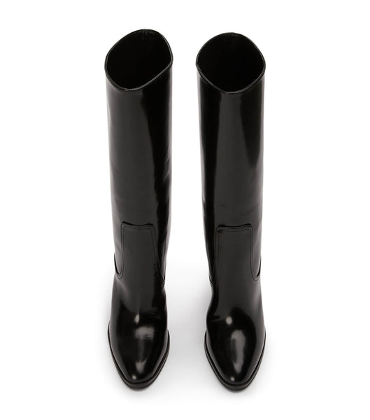 Black Tony Bianco Hadley Black Hi Shine 10.5cm Heeled Boots | GZAUC67940