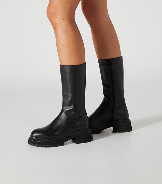 Black Tony Bianco Hahn Black Como 5.5cm Knee High Boots | FZAUI47645