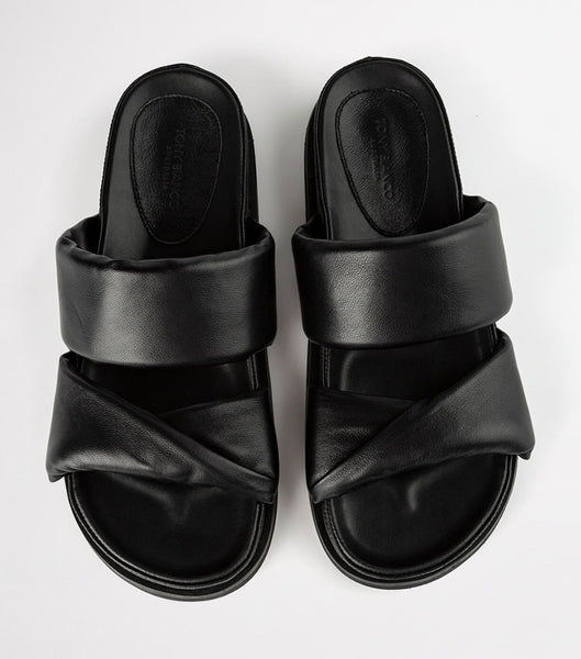 Black Tony Bianco Henry Black Nappa 3.5cm Sandals | ZAEAH54616