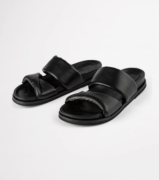 Black Tony Bianco Henry Black Nappa 3.5cm Sandals | ZAEAH54616