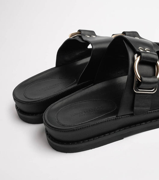 Black Tony Bianco Hunter Black Como 3.5cm Sandals | ZADYB35645