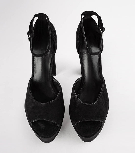 Black Tony Bianco Jayze Black Suede 14cm Platform Shoes | LZATR49080