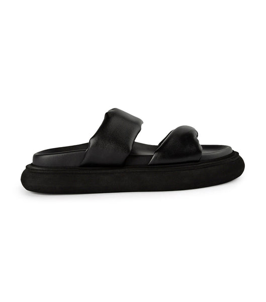 Black Tony Bianco June Black Nappa 3cm Slides | DZAVO66092