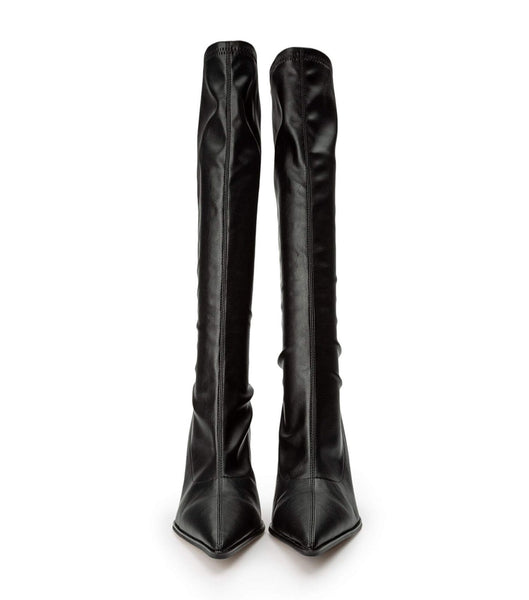 Black Tony Bianco Knight Black Venezia 9.5cm Knee High Boots | PZAQX66805