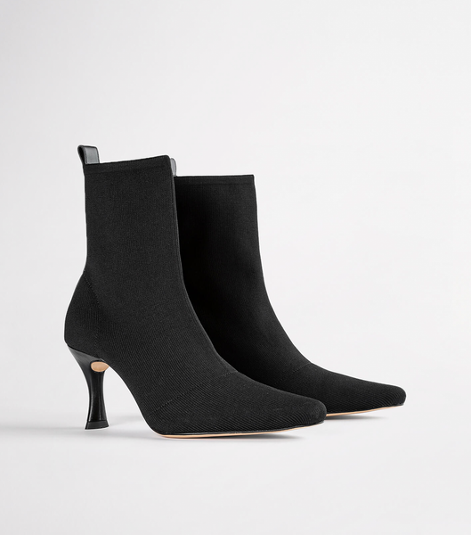 Black Tony Bianco Kossam Black Knit 8cm Heeled Boots | TZAPQ50127