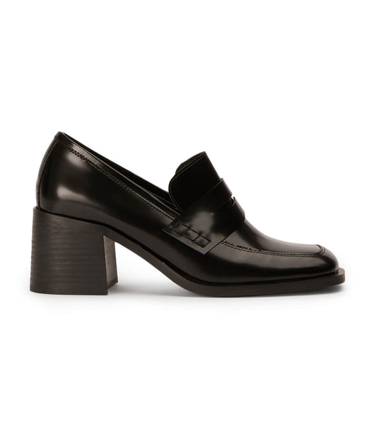 Black Tony Bianco Lomax Black Hi Shine 6.5cm Loafers | QZAUV24628