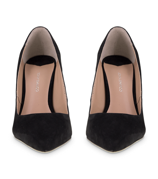 Black Tony Bianco Lotus Black Kid Suede 10.3cm Event Heels | ZAJBT21779