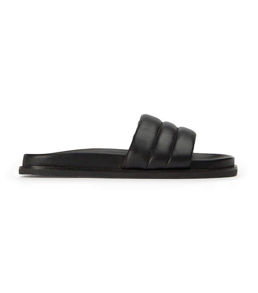 Black Tony Bianco Lucas Black Nappa 1.5cm Sandals | ZAJVR66157