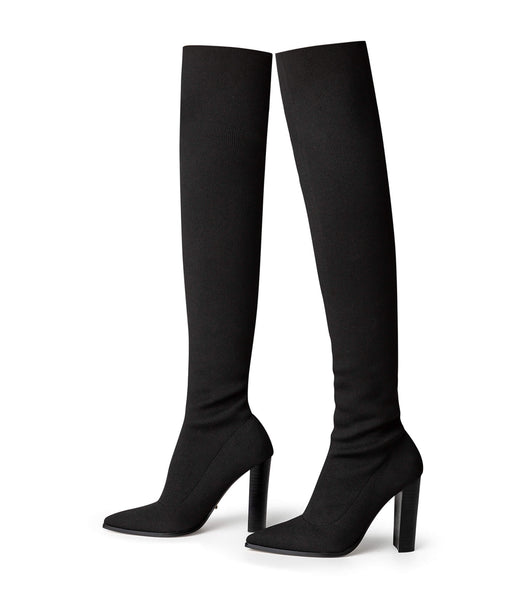 Black Tony Bianco Lucca Black Sock Knit 10.3cm Heeled Boots | UZATG47971