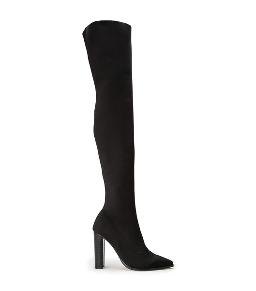 Black Tony Bianco Lucca Black Sock Knit 10.3cm Heeled Boots | UZATG47971