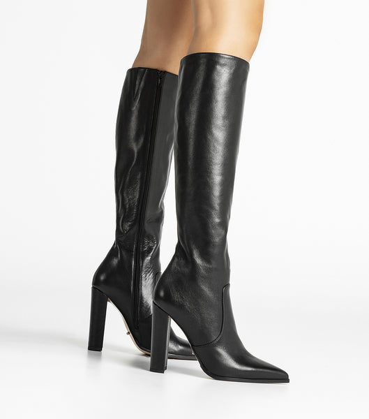 Black Tony Bianco Lucille Black Venice 10.3cm Knee High Boots | PZAER89899