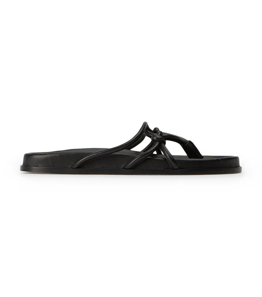 Black Tony Bianco Luelle Black Nappa Flat Sandals | PZAQX99996