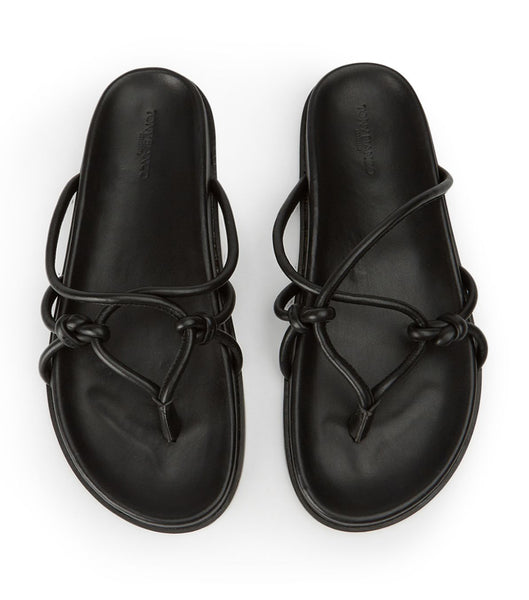 Black Tony Bianco Luelle Black Nappa Slides | LZATR59009