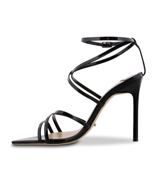 Black Tony Bianco Marcy Black Patent 10.5cm Strappy Heels | ZAXMI82874