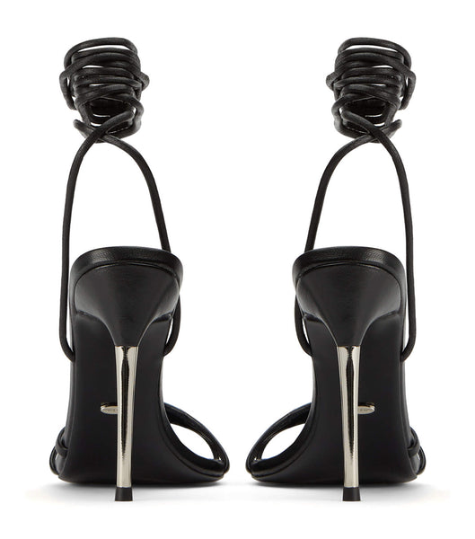 Black Tony Bianco Mavis Black Nappa 10.5cm Strappy Heels | ZAZDE98740