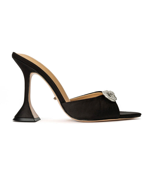 Black Tony Bianco Montana Black Satin 10.5cm Bling Heels | UZAND22992