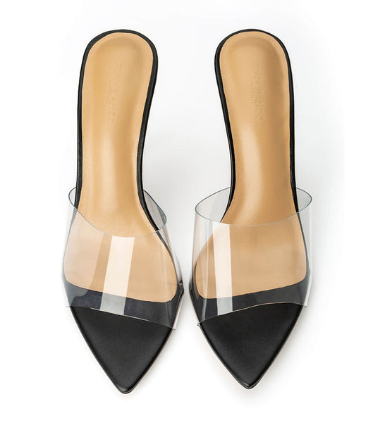 Black Tony Bianco Mylo Clear Vinylite/Black 10.5cm Stiletto Heels | EZAHC76678