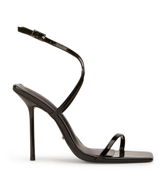 Black Tony Bianco Naxos Black Patent 10.5cm Strappy Heels | EZAVG76552