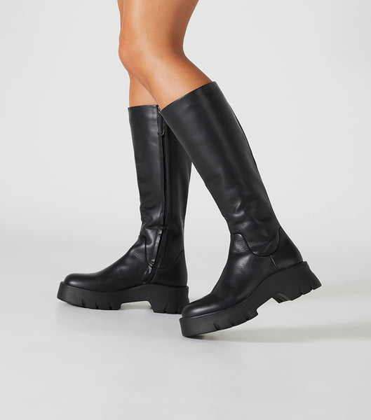 Black Tony Bianco Rage Black Turin 5.5cm Knee High Boots | FZAUI43093