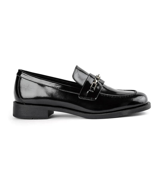 Black Tony Bianco Rebecca Black Hi Shine 2.5cm Loafers | BZASO62731