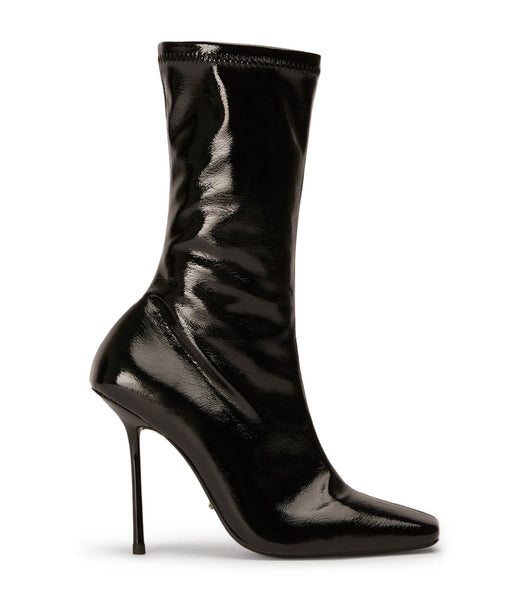 Black Tony Bianco Remie Black Crinkle Patent 10.5cm Ankle Boots | LZATR55230