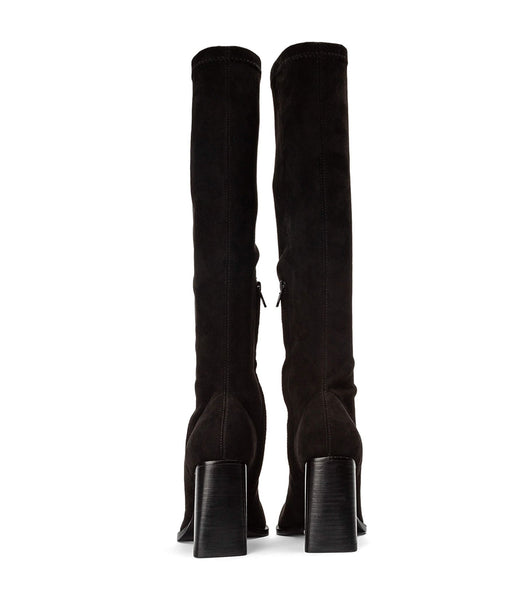 Black Tony Bianco Renae Black Stretch Suede 8.5cm Mid Calf Boots | AZADF18042