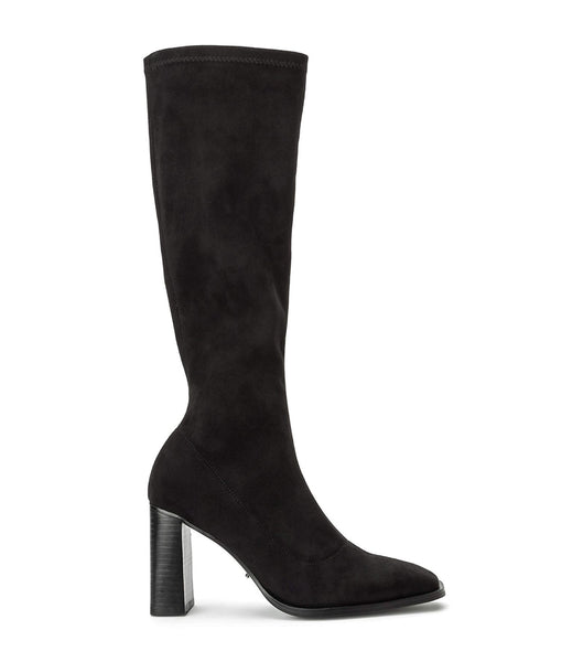 Black Tony Bianco Renae Black Stretch Suede 8.5cm Mid Calf Boots | AZADF18042