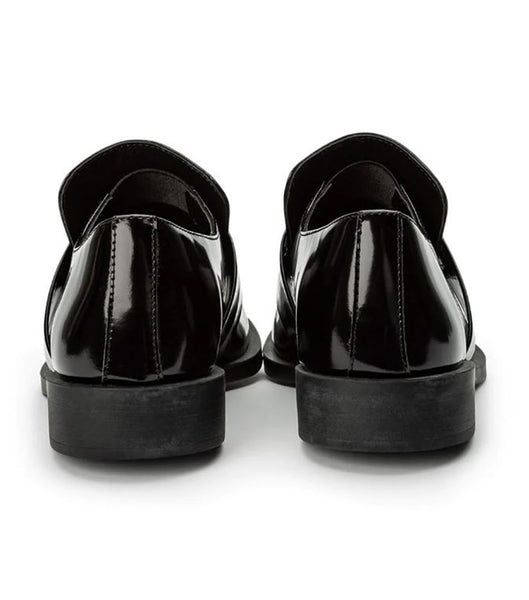 Black Tony Bianco Rovin Black Hi Shine 2.5cm Loafers | ZZAMJ51218