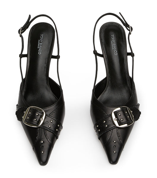 Black Tony Bianco Sadie Black Como 8cm Low Heels | ZACVG64650