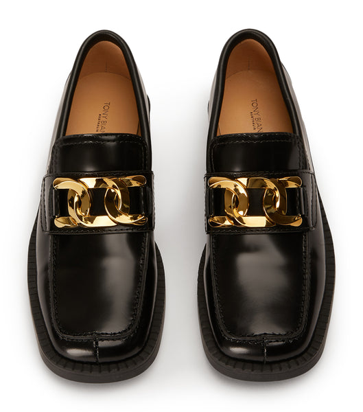 Black Tony Bianco Tia Black Hi Shine 4cm Loafers | MZAFT93886