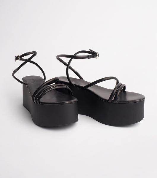 Black Tony Bianco Tory Black Sheep Nappa 9.5cm Wedges | BZASD32919