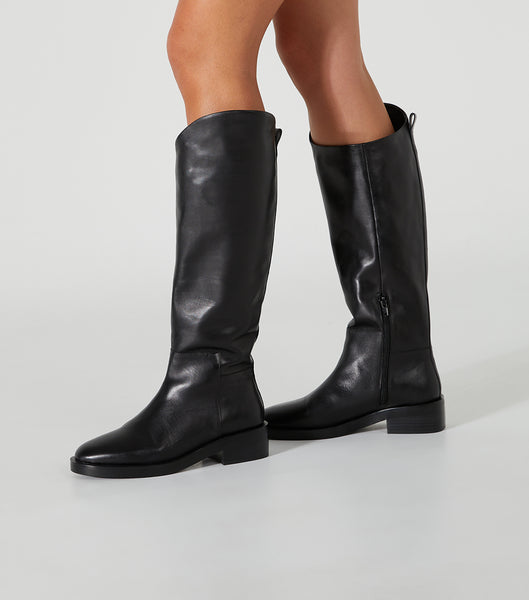 Black Tony Bianco Tyler Black Como 4cm Knee High Boots | UZATG24100