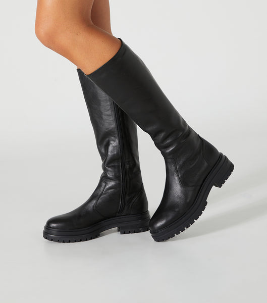 Black Tony Bianco Wanda Black Venice 4.5cm Mid Calf Boots | SZANY51031