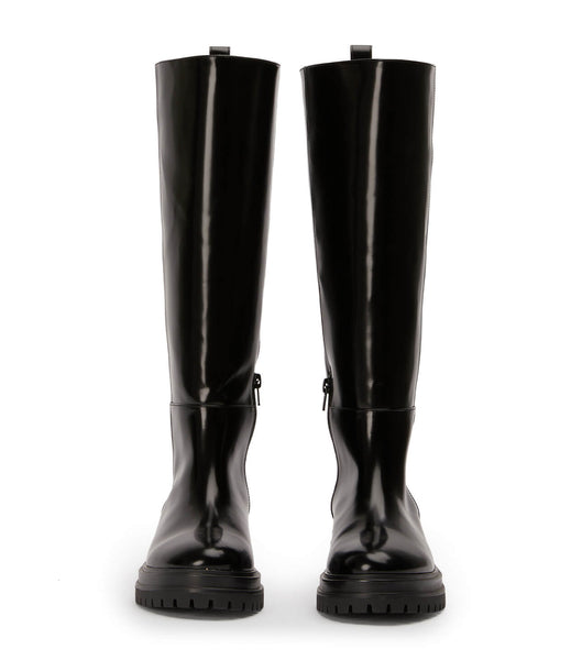 Black Tony Bianco Welly Black Hi Shine 4.5cm Knee High Boots | ZZANQ43601