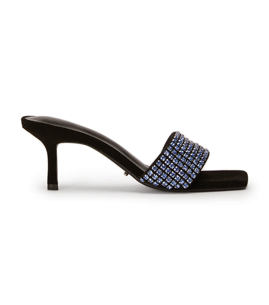 Blue / Black Tony Bianco Amos Blue Crystal/Black Suede 6.5cm Bling Heels | FZAUI24737