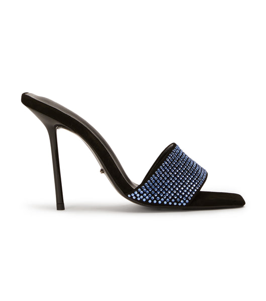 Blue / Black Tony Bianco Naomi Blue Crystal/Black Suede 10.5cm Event Heels | GZAUC91483