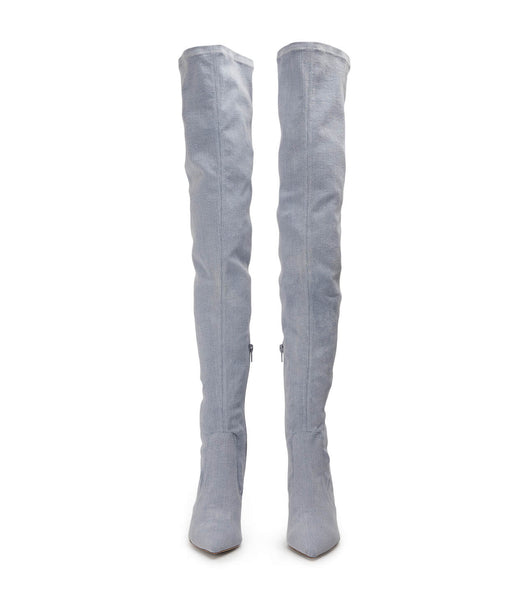 Blue Tony Bianco Avah Denim Stretch 10.5cm Stiletto Boots | ZADFL29134