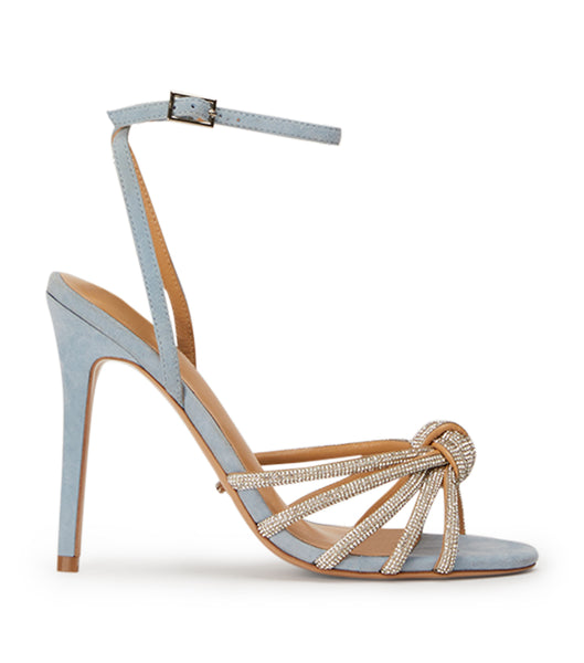 Blue Tony Bianco Kyla Sky Suede 11cm Strappy Heels | FZAUI19848