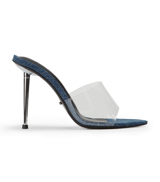 Blue Tony Bianco Mylo Clear Vinylite/Blue Denim 10.5cm Stiletto Heels | UZAND48862