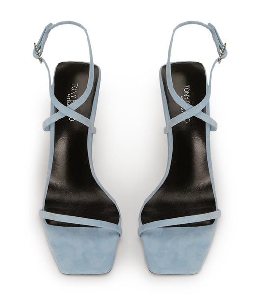 Blue Tony Bianco Naxos Sky Suede 10.5cm Strappy Heels | TZAWZ80303