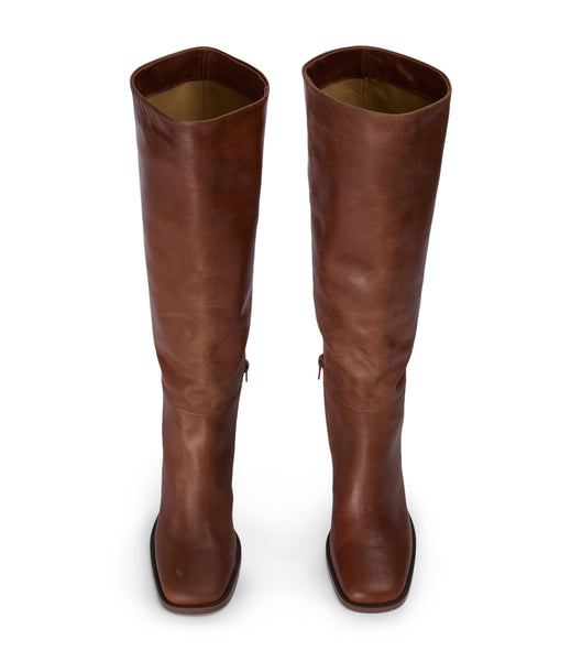 Brown Tony Bianco Asher Cognac 8.5cm Heeled Boots | ZAJKU88931