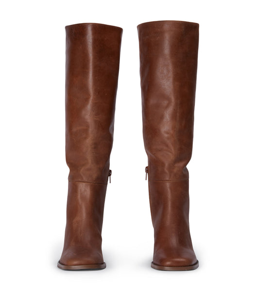 Brown Tony Bianco Asher Cognac 8.5cm Heeled Boots | ZAJKU88931