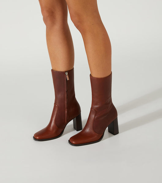 Brown Tony Bianco Atlanta Cognac 8.5cm Ankle Boots | ZADFL12841