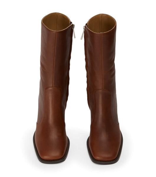 Brown Tony Bianco Atlanta Cognac 8.5cm Heeled Boots | ZADFL94068