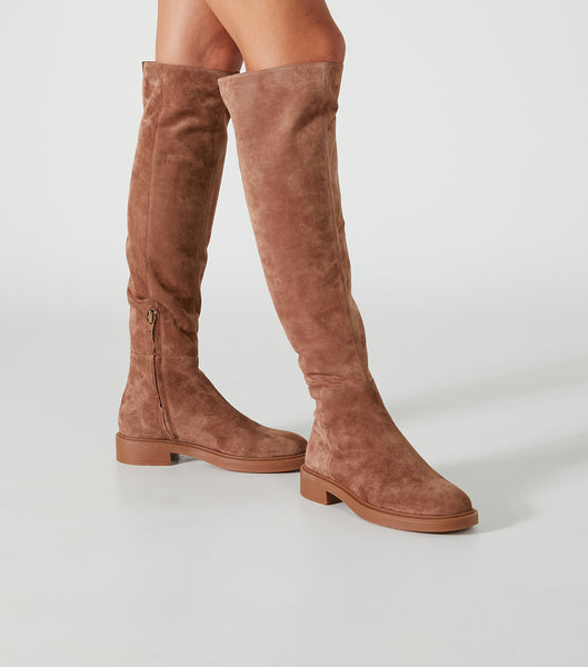 Brown Tony Bianco Chasey Saddle Suede 4.5cm Knee High Boots | ZAJVR49172