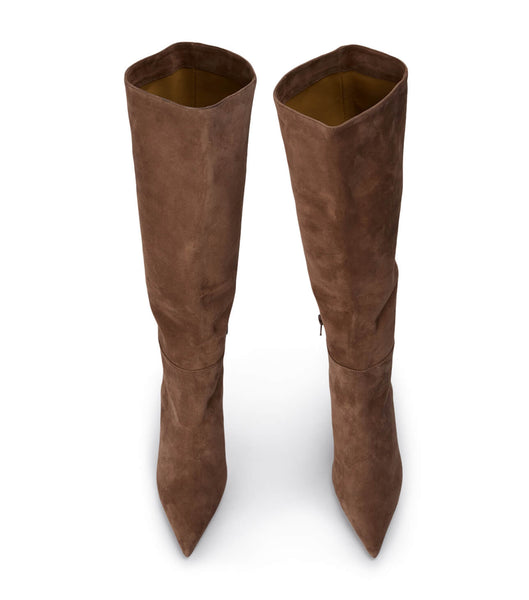 Brown Tony Bianco Drake Saddle Suede 9.5cm Knee High Boots | AZADF54859